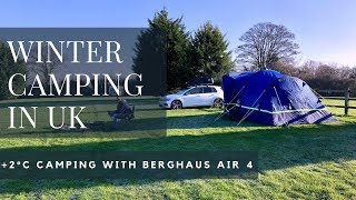 Winter Camping in UK  Berghaus Air 4  Amazon fire pit [upl. by Tterrag]