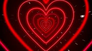 Neon Heart Background❤️ Red Hearts Background  Led Lights Heart Background Video  Wallpaper Heart [upl. by Leval383]