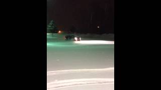 Straight piped Passat W8 snow donuts [upl. by Allegna444]