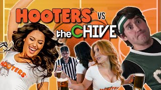 Hooters Babes vs theCHIVE in a Bouncing Basketball Showdown [upl. by Alana870]