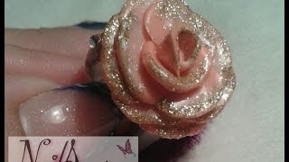 como hacer rosa de acrilico 3d paso a paso  flor de acrilico para anillo [upl. by Adnilre893]