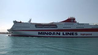 Abfahrt von Minoan Lines in Heraklion Kreta [upl. by Colombi550]