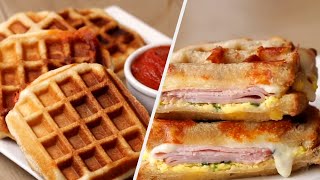 How To Make Savory Waffles 5 Ways • Tasty Recipes [upl. by Monafo]