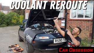 Mazda MX5 Skidnation Coolant Reroute Install My LAST Hope To AVOID Bonnet Vents [upl. by Girhiny]