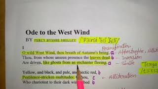 Ode to the West Wind by Percy Bysshe Shelley Explanation in Hindi [upl. by Zigrang87]