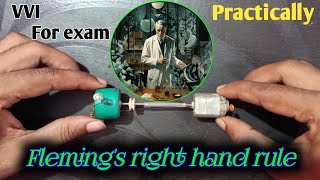 Flemings Righthand Rule Practical class10th flemingrighthandrule [upl. by Eciened]