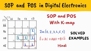 SOP AND POS WITH KMAP  Minimize SOP and POS with Kmap solved examples  Hindi [upl. by Hermia]