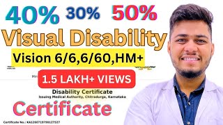 Low Vision Certificate  40 visual disability mean [upl. by Lacefield]