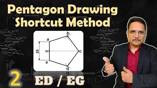 Shortcut method to draw Pentagon in Engineering Drawing by Engineering Funda [upl. by Kramlich273]