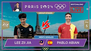 LEE ZII JIA 🇲🇾 vs PABLO ABIAN 🇪🇸 LIVE Paris 2024 OLY Badminton LIVE Darence Chan Watchalong [upl. by Nnalyrehs]