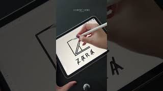 Zara  Procreate Logo Design 💫 logodesign designprocess adobeillustrator procreate [upl. by Nilloc]