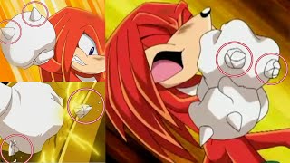 Sonic X Comparison Knuckles Punches Zelkovas Knee Breaking His Spikes Off Japanese VS English [upl. by Hras]