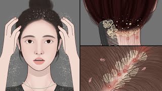 ASMR Big Flakes Dandruff amp Head Lice Removal  Satisfying Scalp Treatment  Meng’s Stop Motion [upl. by Fogg]