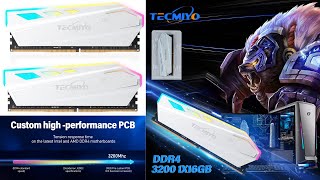 Tecmiyo 16GB Kit 2X8GB DDR4 3200MHz Udimm Ram PC425600 PC425600U 12V CL22 288 Pin [upl. by Cacilia]