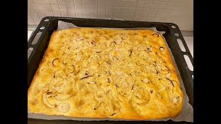 focaccia genovese con cipolla impasto con planetaria Kenwood [upl. by Elyse]