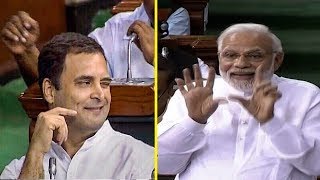 Rahul Gandhis hug amp wink act and how PM Modi responded  FULL VIDEO [upl. by Lyred]