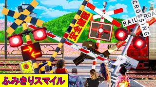 【踏切アニメ】やっぱり変なふみきりカンカン😂😂😂completely strange railroad crossing♪ふみきりおもちゃFumikiri Toy♪No04 [upl. by Mansfield]