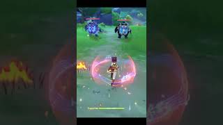 GENSHIN IMPACT XIANGLING VS FATUI SKIRMISHERS LV 80 SHORTS [upl. by Corabel]