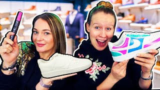 WIR DESIGNEN UNS ORIGINAL NIKE SCHUHE Customize sneakers mit Kathi amp Bianca Wer hat coolsten Look [upl. by Monroy619]