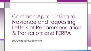 Linking the Common App with your LHS Naviance Account [upl. by Nivrag608]