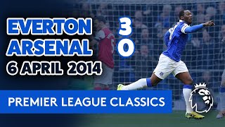 PL CLASSIC EVERTON 30 ARSENAL  NAISMITH AND LUKAKU STUN GUNNERS  6 APRIL 2014 [upl. by Rihat616]