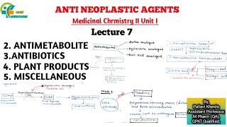 Antimetabolite Antibiotics Plant Products Miscellaneous antineoplastic agents  unit 1 medichem [upl. by Ahen]