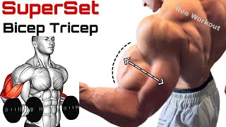 Bicep Tricep Superset Workout for Mass  superset workout [upl. by Anitsud]