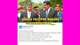 NICOLÁS MADURO ganador de las elecciones😱 y RAFAEL CORREA lo felicita😡 [upl. by Clary244]