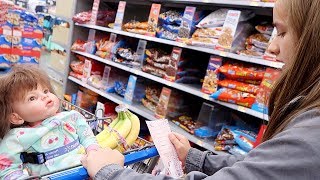 Grocery Shopping with Reborn Toddler and Reborn Baby at Walmart and Shopping Haul [upl. by Ayatnwahs]