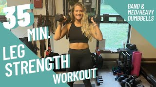 35MIN LEG DAY STRENGTH🔥 Home Dumbbell Muscle Toning Workout  Beginner Friendly [upl. by Ehcram]