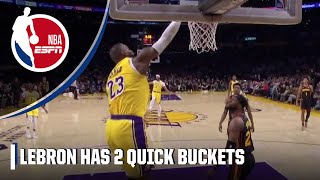 LeBron James scores two buckets in five seconds 👀  NBA on ESPN [upl. by Anaib]