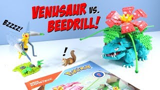 MEGA Construx Pokemon Venusaur vs Beedrill Duel Set Build [upl. by Adnohsak]