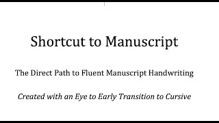 Shortcut to Manuscript Handwriting [upl. by Ttam75]