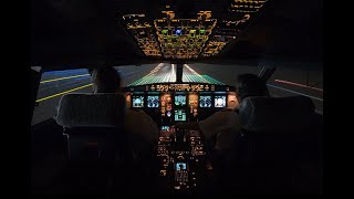 Night landing A320  OLB to MAD Volotea landing at Madrid Barajas cockpit view [upl. by Aip]