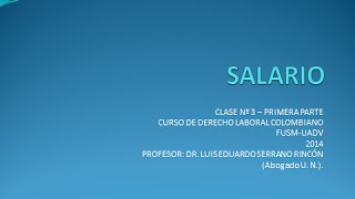 Tutoría Nº 31 Aspectos legales del salario en Colombia [upl. by Faletti]