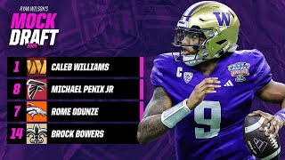 2024 NFL Mock Draft 10 FOUR QUARTERBACKS go in Top 10  CBS Sports [upl. by Yrojram]