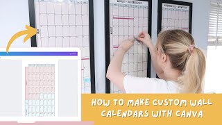 How to create a custom wall planner easy Canva planner tutorial  make your own wall calendar [upl. by Ailuig]