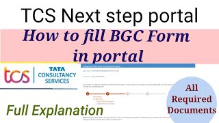 How to do BGC in Next step portal for TCS  Background check process  BGC form in TCS  explained [upl. by Libys]