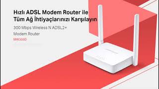 Mercusys 300Mbps Wireless N ADSL2 Modem Router MW300D Kurulum Videosu [upl. by Kally]