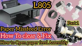 Epson ecotank L805  T60 incorrect paper loding error how to fix  paper jam epson printers [upl. by Ynaffyt]