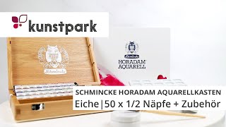 Schmincke HORADAM Aquarellkasten  Eiche  50 x halbe Näpfe [upl. by Lipscomb]