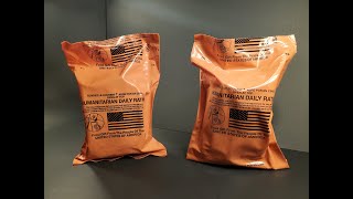 2021 HDR Humanitarian Daily Ration Menu 1 amp 2 Review 24 Hour MRE Tasting Test [upl. by Suoicerp]