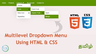 Multilevel Dropdown Menu Using HTML amp CSS in Tamil [upl. by Dalis]