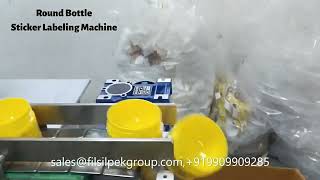 Automatic Sticker Labeling Machine  Round Bottle Front amp Back Sticker Labeling  919054294961 [upl. by Ambler]