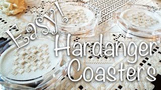 Hardanger Embroidery Tutorial for Beginners Hardanger Embroidery in a Coaster [upl. by Dripps201]