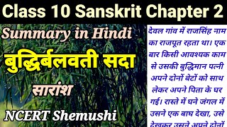 shemushi sanskrit class 10 chapter 2 summary  budhirbalvati sada saransh  बुद्धिर्बलवती सदा [upl. by Montford581]