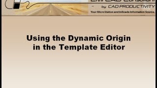 InRoads Tutorial Dynamic Origin in the Template Editor [upl. by Salvucci]