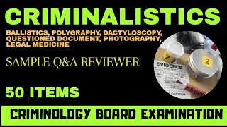 Criminology Board Exam Reviewer Criminalistics Sample QampA [upl. by Cochard]