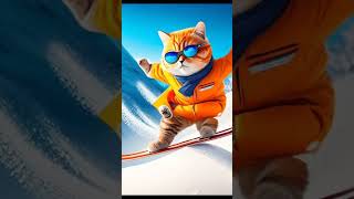 Cat Skiing game🌿🌿🌿🌿🌿🌿 shortvideo shorts short [upl. by Iralav]