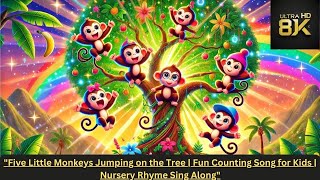 quotFive Little Monkeys Jumping on the Tree  Fun Counting Song for Kids  Nursery Rhyme Sing Alongquot [upl. by Fiora]